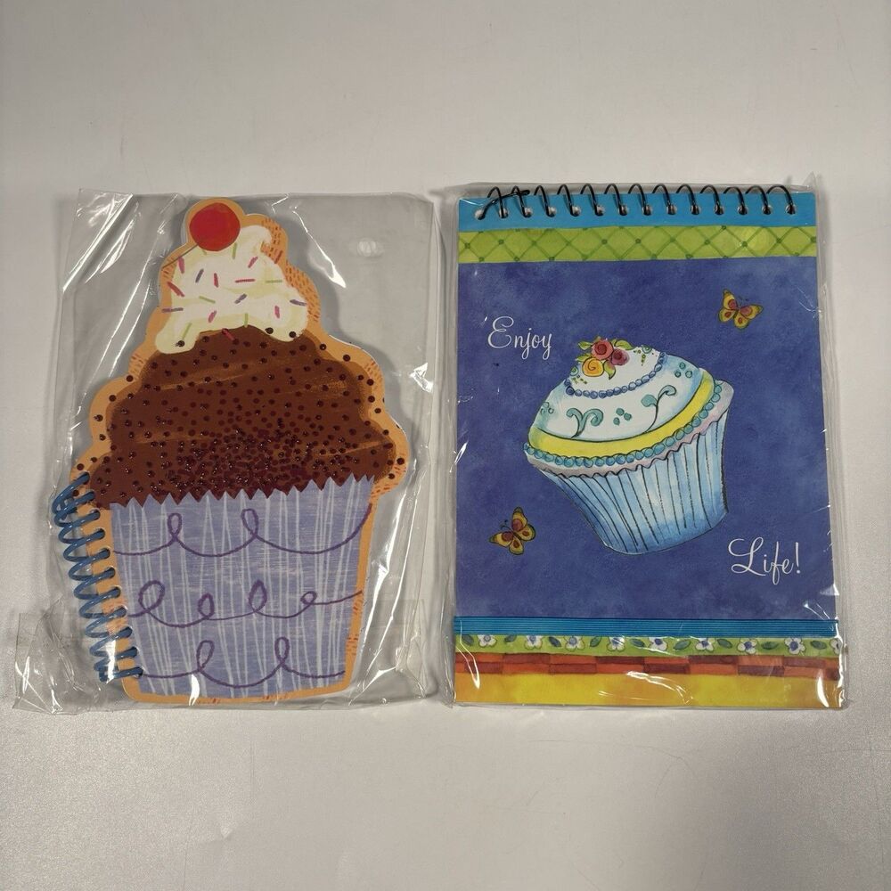 Lot 2 Cupcake Notebooks New Sealed Michaels Shaped Journal & Sue Zipkin Studio18